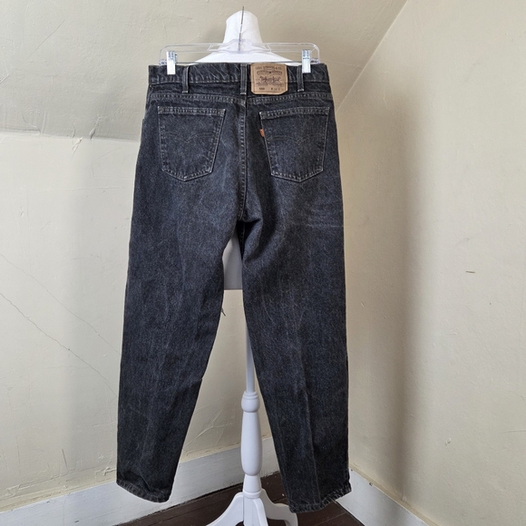 Vintage Levi's 550 Orange Tab Relaxed Fit Tapered Leg Black Jeans 34X30 - Picture 1 of 13